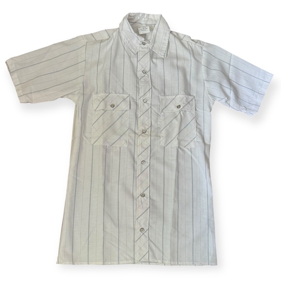 TECHNI FLAIR Vintage 1970s Western Button Down Striped Shirt Men’s Size 14 14.5